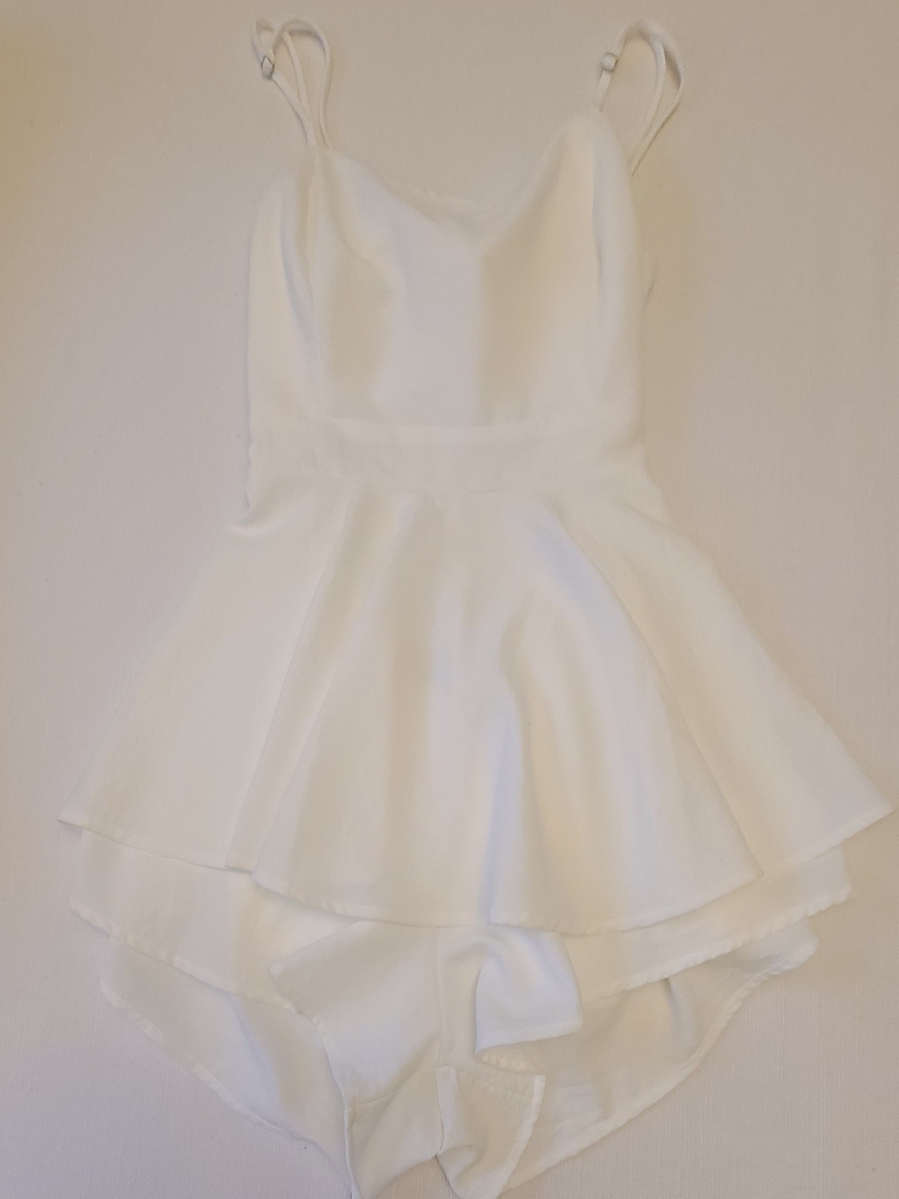 Windsor White Tiered Spaghetti-Strap Romper